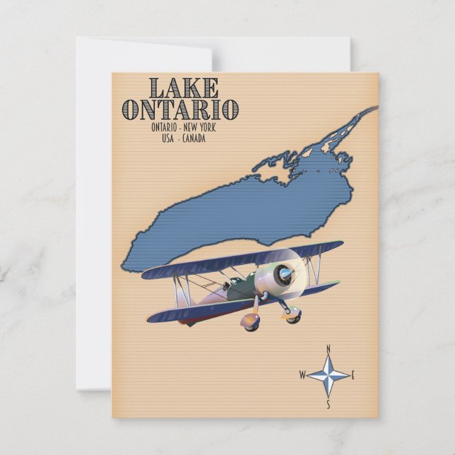 Lake Ontario USA Kanada karta (Framsida)