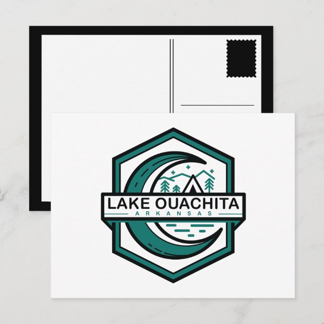 LAKE OUACHITA arkansas moon hexa Vykort (Fram/baksida)