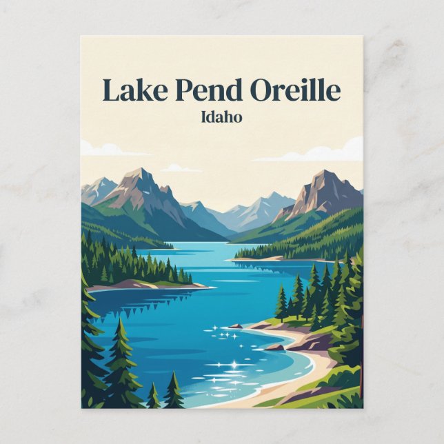 Lake Pend Oreille Idaho Vykort (Framsida)
