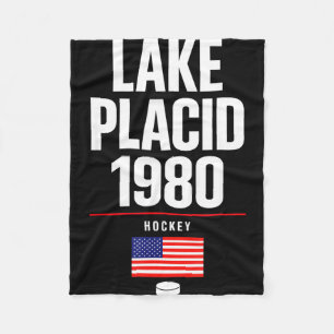 Lake placid 1980 hockey vintage usa puck new york fleecefilt