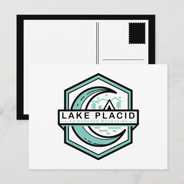 LAKE PLACID måne hexa Vykort (Fram/baksida)