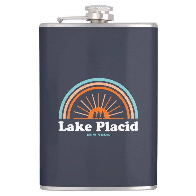 Lake Placid New York Regnbåge Fickplunta (Framsidan)