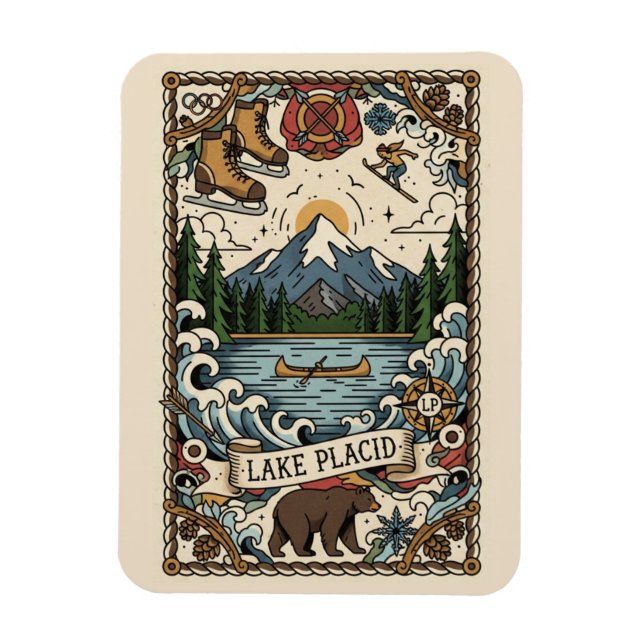 Lake Placid New York Resa Magnet (Vertikal)