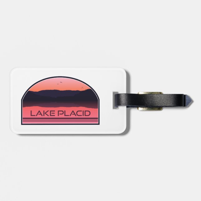Lake Placid New York Röd soluppgång Bagagebricka (Baksida Vågrät)