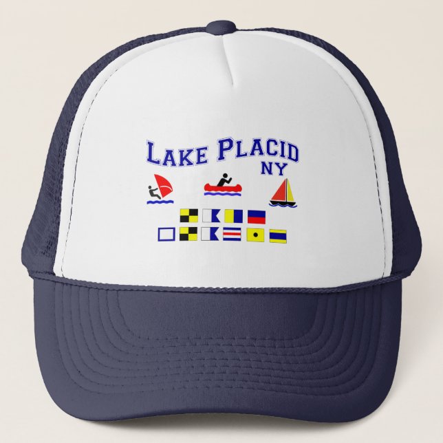 Lake Placid NY signalerar flaggor Keps (Framsida)