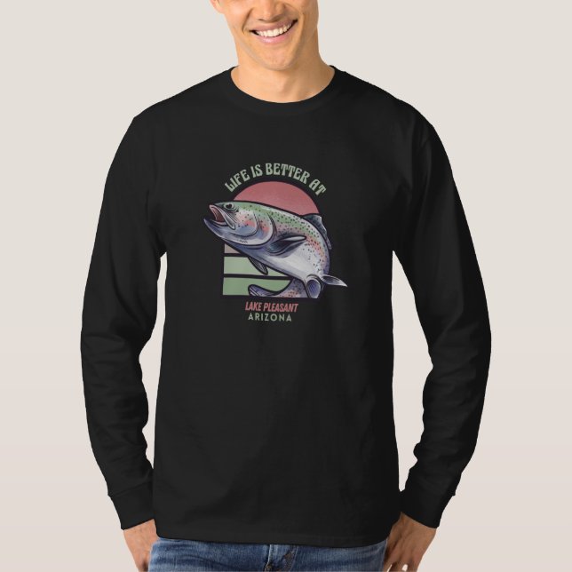 Lake Pleasant Arizona Fishing Camping T Shirt (Framsida)