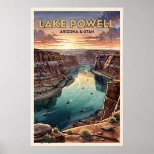 Lake Powell Arizona och Utah Vintage Resa Poster