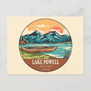 Lake Powell Båtliv Fiske Emblem Vykort