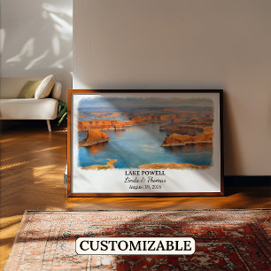 Lake Powell Utah Affisch, Akvarell, Anpassad Poster