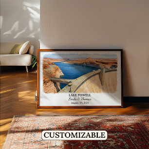 Lake Powell Utah Affisch, Akvarell, Anpassad Poster