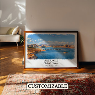 Lake Powell Utah Affisch, Akvarell, Anpassad Poster