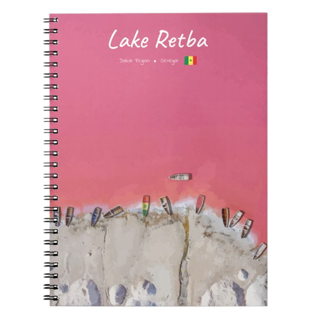 Lake Retba, Senegal - Rosa sjön båtar Anteckningsbok (Framsidan)