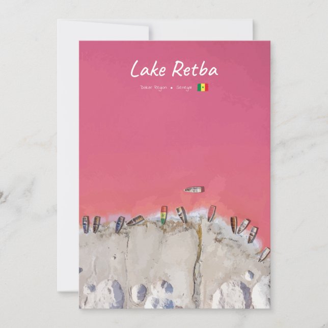 Lake Retba, Senegal - Rosa sjön båtar Inbjudningar (Framsida)