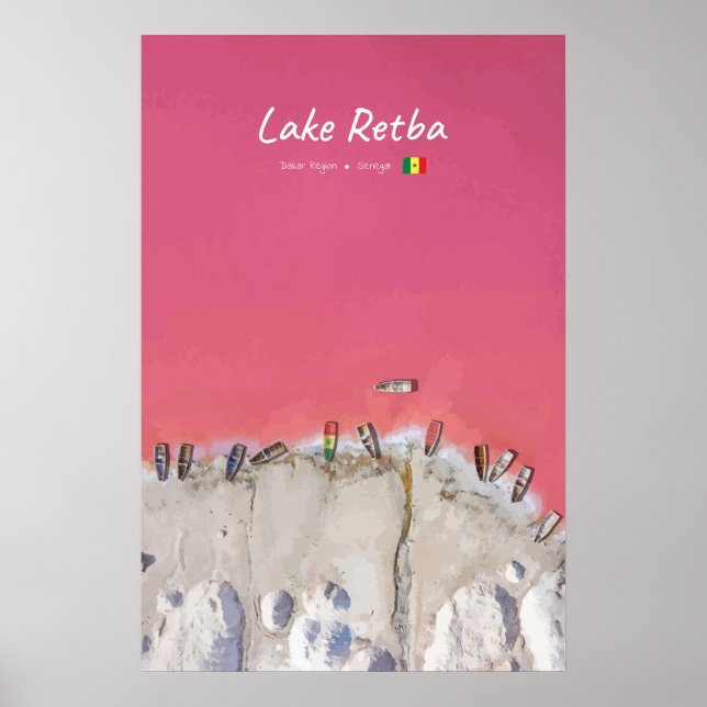 Lake Retba, Senegal - Rosa sjön båtar Poster (Framsidan)