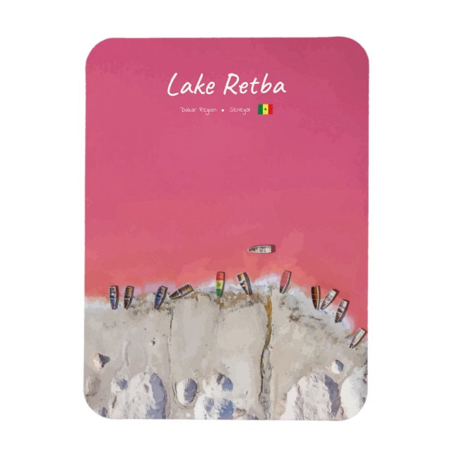 Lake Retba, Senegal - Rundade rosa sjö båtar  Magnet (Vertikal)