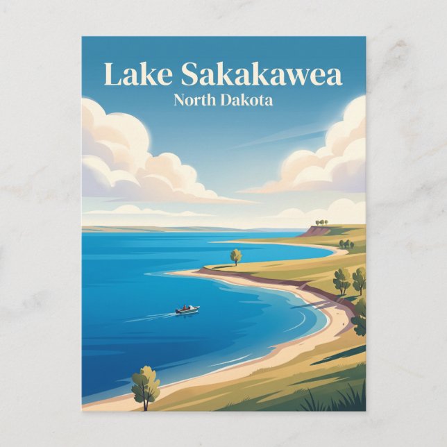 Lake Sakakawea Vykort (Framsida)