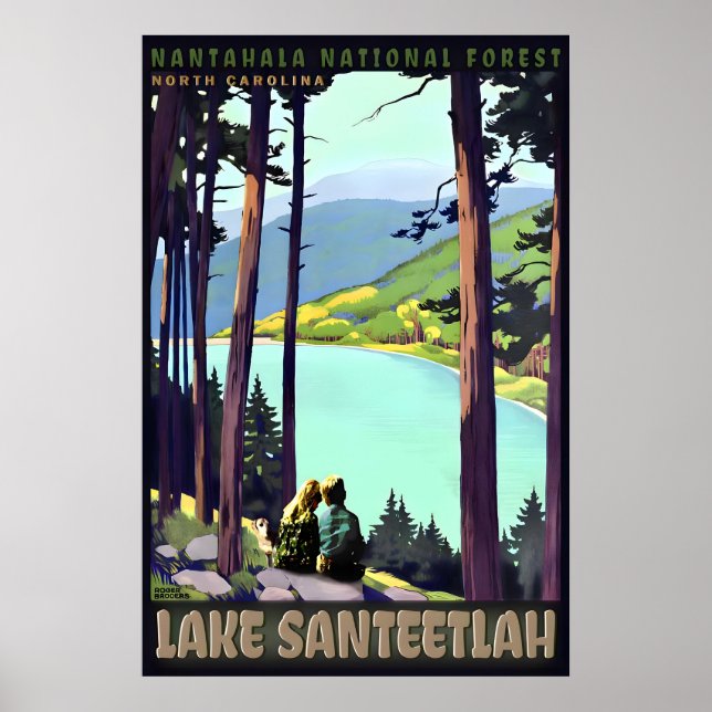 Lake Santeetlah Retro Roger Broders Resa Poster (Framsidan)