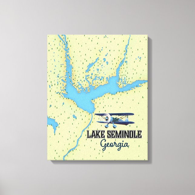 Lake Seminole Georgia Kartaffisch Canvastryck (Framsida)