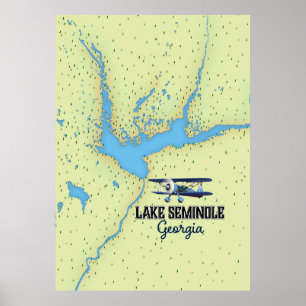 Lake Seminole Georgia Kartaffisch Poster