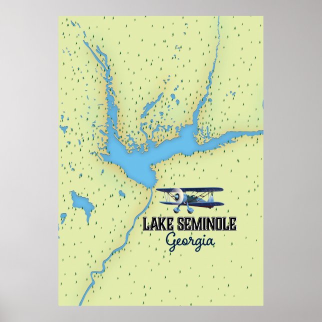Lake Seminole Georgia Kartaffisch Poster (Framsidan)
