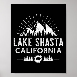 Lake Shasta Kalifornien - Berg Skidåkning Vandring Poster
