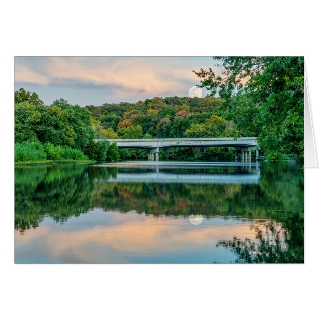 Lake Springfield kvällsro Hälsningskort (Framsidan Horizontal)