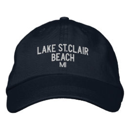 Lake St. Clair Beach Michigan Basebollmössa Broderad Keps