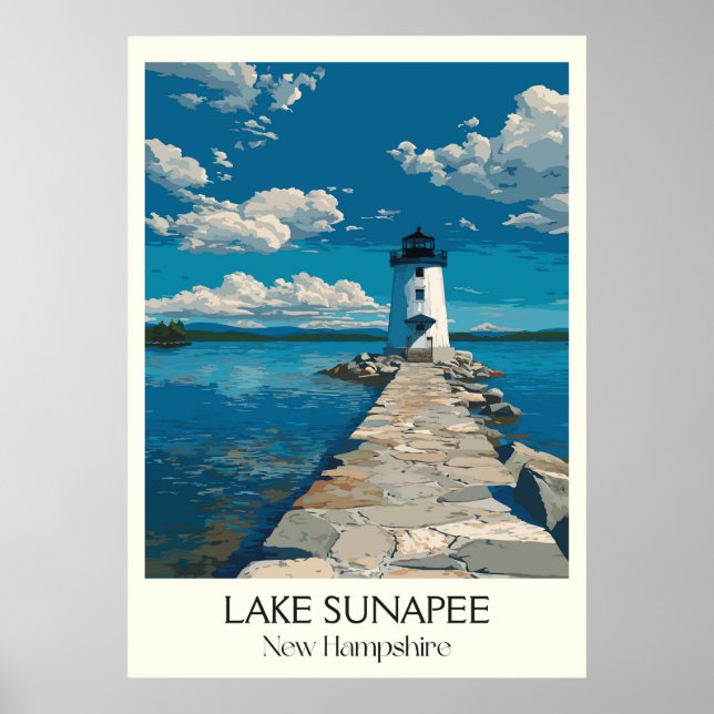 Lake Sunapee New Hampshire Lighthouse Poster (Framsidan)