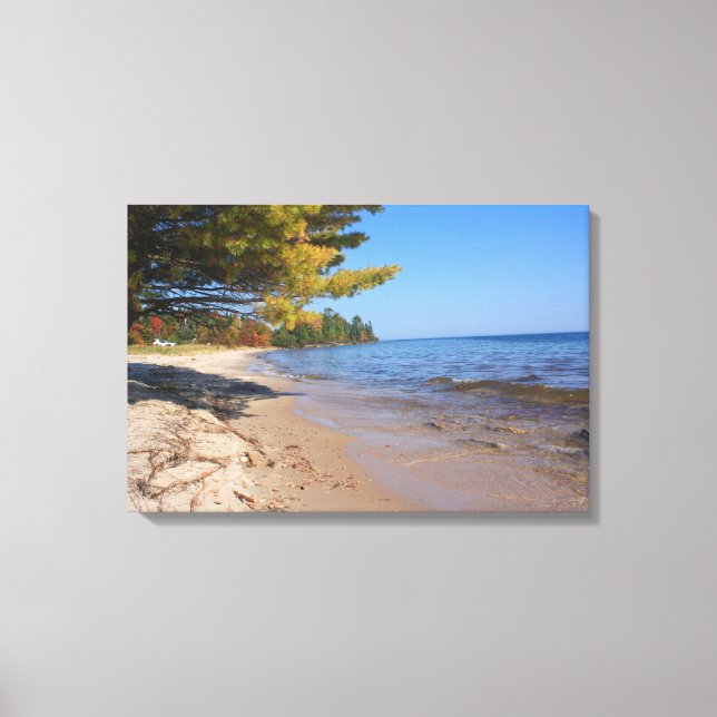 Lake Superior, Brunette Park på hösten Canvastryck (Framsida)
