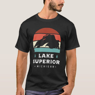 Lake Superior Michigan Nationalpark Camping Retro T Shirt