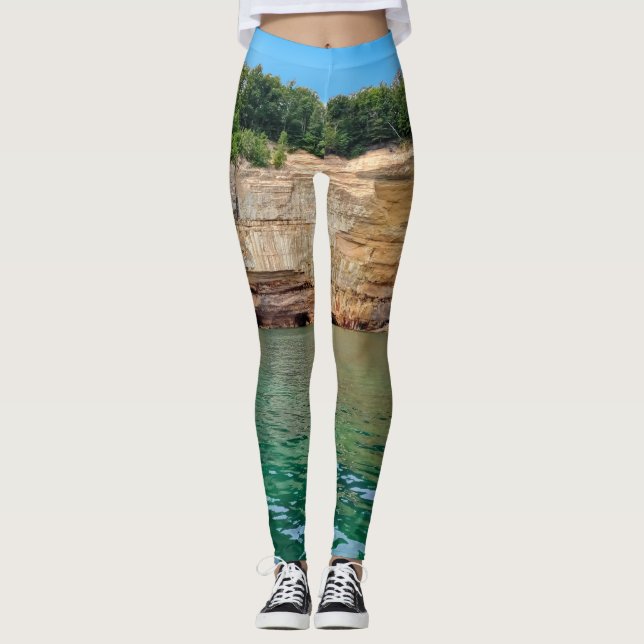 Lake Superior Pictured Rocks National Lakeshore  Leggings (Framsida)