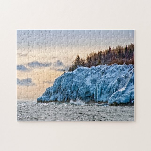 Lake Superiors frusna strand Minnesota Pussel (Horisontell)