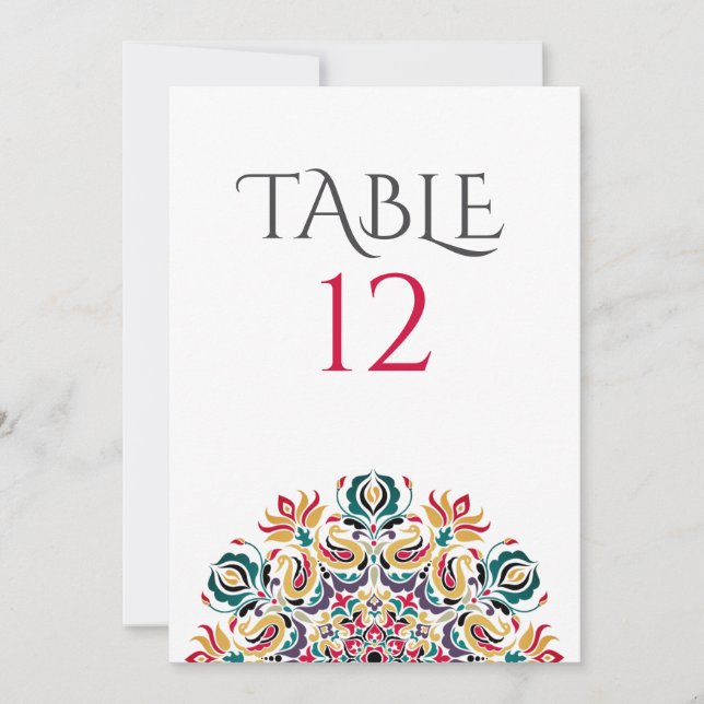 Lake Swan Lotus Flowers Mandala Table Number Inbjudningar (Framsida)