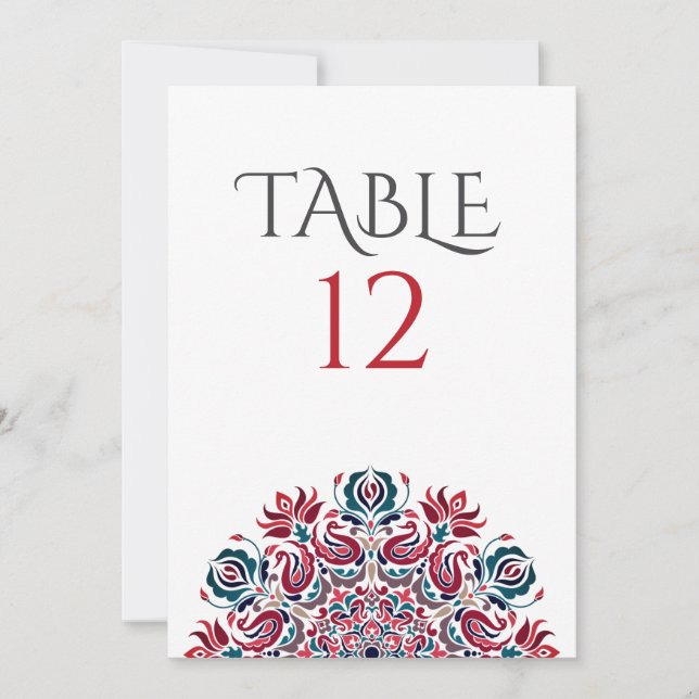 Lake Swan Lotus Flowers Mandala Table Number Inbjudningar (Framsida)