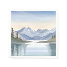 Lake Tahoe | Akvarell Bergslandskap