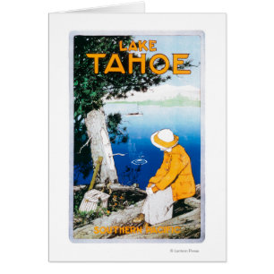 Lake Tahoe befordrings- PosterLake Tahoe, CA Hälsningskort