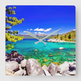 Lake Tahoe beskådar Fyrkantig Klocka