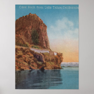 Lake Tahoe CA - grottasten från sjön beskådar Poster
