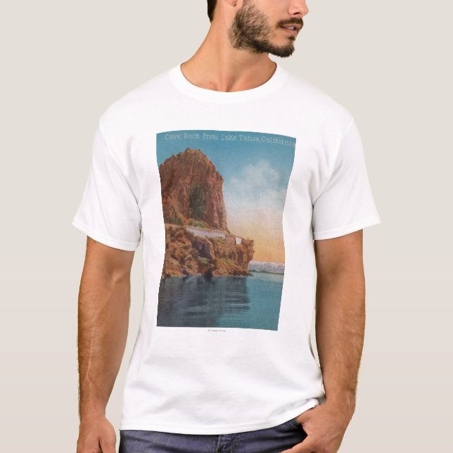 Lake Tahoe CA - grottasten från sjön beskådar T-shirt (Framsida)