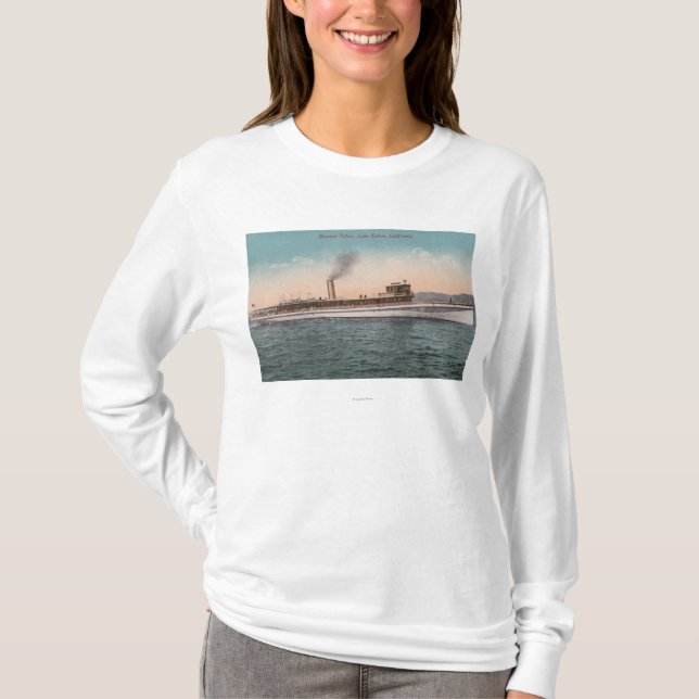 Lake Tahoe CA - SteamerTahoe stor Wood frakt T-shirt (Framsida)