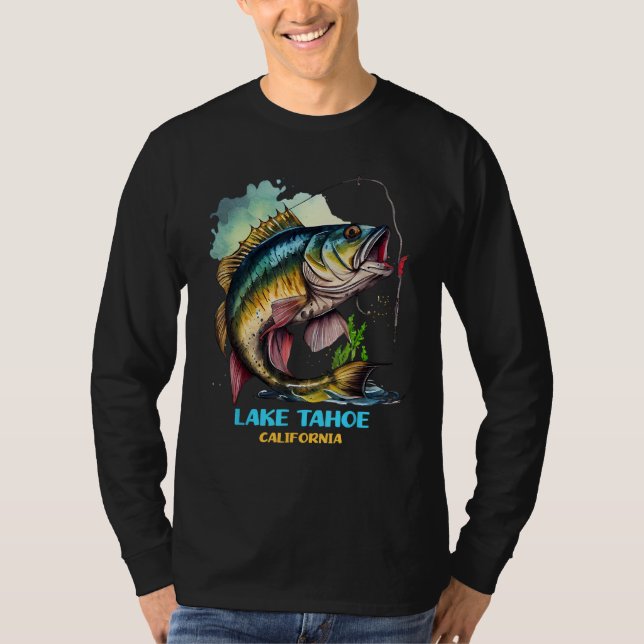 Lake Tahoe California Fishing Trip Fisher Gear Fis T Shirt (Framsida)