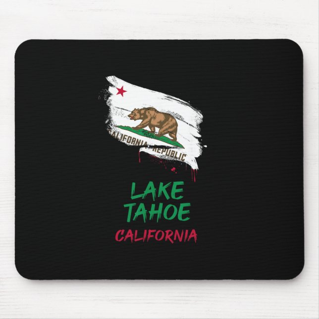 Lake Tahoe California Paint Splatter Flag Vacation Musmatta (Framsidan)