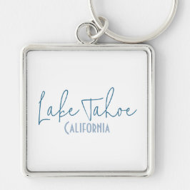 Lake Tahoe, California Resminner Fyrkantig Silverfärgad Nyckelring