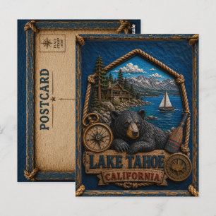 Lake Tahoe California Vykort Vintage Resa