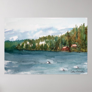 Lake Tahoe Carnelian Bay Bergsstugor Poster