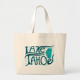 Lake Tahoe hand plockadelogotyp Jumbo Tygkasse