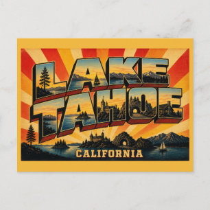 Lake Tahoe Kalifornien Alpin Pärla Vintage Konst Vykort