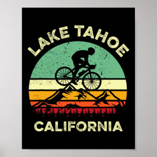 Lake Tahoe Kalifornien Mountainbike Retro Berg Poster