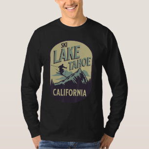 Lake Tahoe Kalifornien Skidberg Skidåkare Vinter O T Shirt