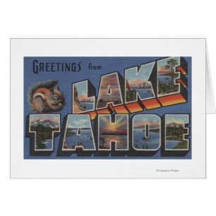 Lake Tahoe Kalifornien - stora brevplatser Hälsningskort